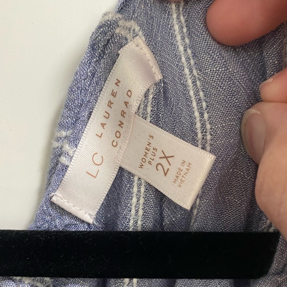 LC Lauren Conrad Blue/White Striped‎ Dress, sz. 2X - Picture 4 of 6